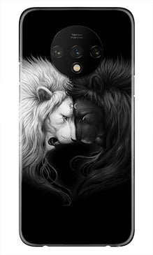 Dark White Lion Mobile Back Case for OnePlus 7T  (Design - 140)