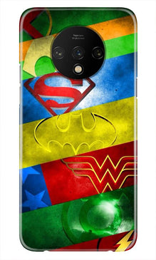 Superheros Logo Mobile Back Case for OnePlus 7T (Design - 251)