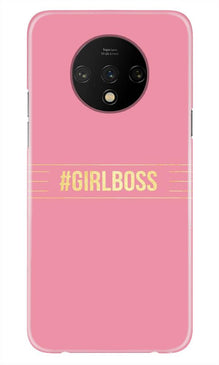 Girl Boss Pink Mobile Back Case for OnePlus 7T (Design - 263)