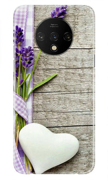 White Heart Mobile Back Case for OnePlus 7T (Design - 298)