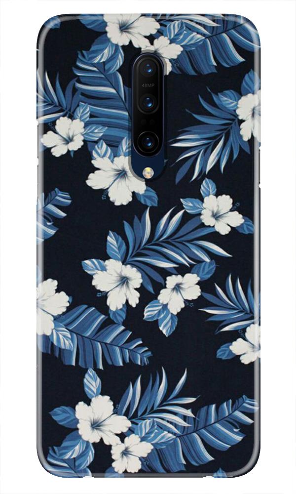 White flowers Blue Background2 Case for OnePlus 7T pro