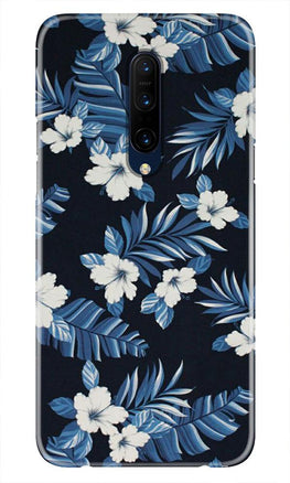 White flowers Blue Background2 Case for OnePlus 7T pro