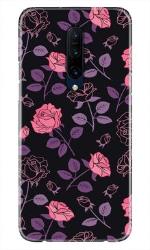 Rose Black Background Mobile Back Case for OnePlus 7T pro (Design - 27)