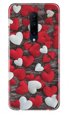 Red White Hearts Mobile Back Case for OnePlus 7T pro  (Design - 105)