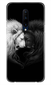 Dark White Lion Mobile Back Case for OnePlus 7T pro  (Design - 140)