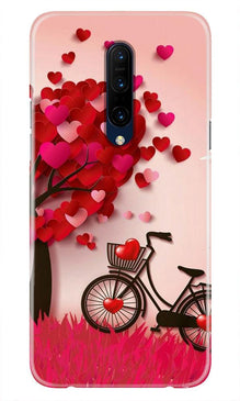 Red Heart Cycle Mobile Back Case for OnePlus 7T pro (Design - 222)
