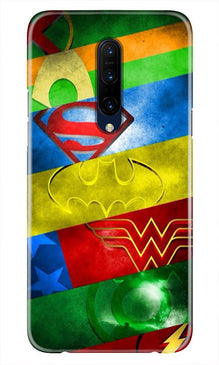 Superheros Logo Mobile Back Case for OnePlus 7T pro (Design - 251)