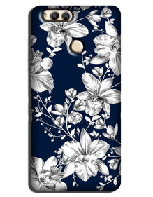 White flowers Blue Background Case for Mi A1