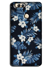 White flowers Blue Background2 Case for Honor 7A