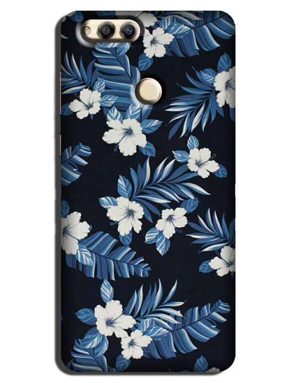 White flowers Blue Background2 Case for Honor 7A