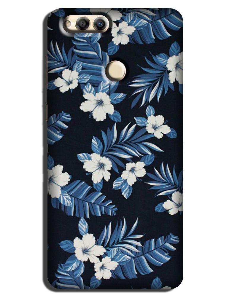 White flowers Blue Background2 Case for Honor 7X