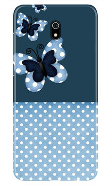 White dots Butterfly Mobile Back Case for Xiaomi Redmi 8A (Design - 31)