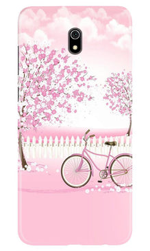 Pink Flowers Cycle Mobile Back Case for Xiaomi Redmi 8A  (Design - 102)