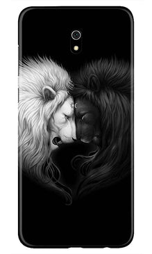 Dark White Lion Mobile Back Case for Xiaomi Redmi 8A  (Design - 140)