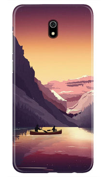 Mountains Boat Mobile Back Case for Xiaomi Redmi 8A (Design - 181)
