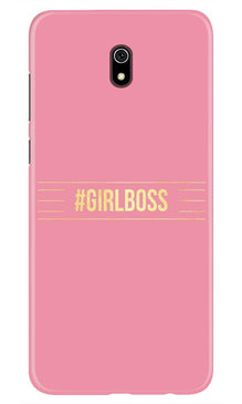 Girl Boss Pink Mobile Back Case for Xiaomi Redmi 8A (Design - 263)