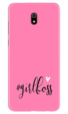 Girl Boss Pink Mobile Back Case for Xiaomi Redmi 8A (Design - 269)