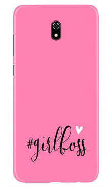 Girl Boss Pink Mobile Back Case for Xiaomi Redmi 8A (Design - 269)