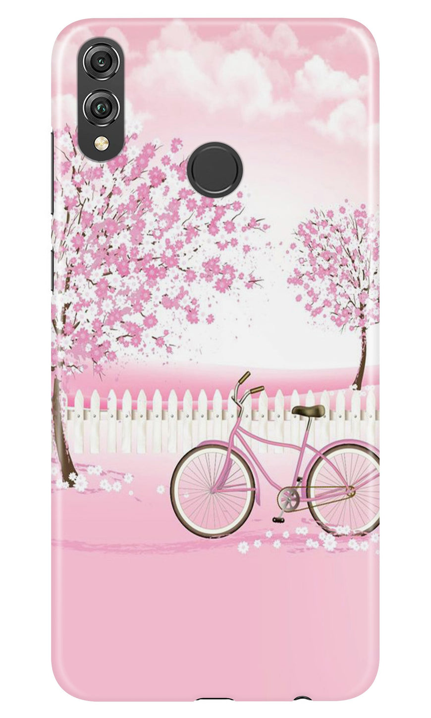 Pink Flowers Cycle Case for Honor 8X  (Design - 102)