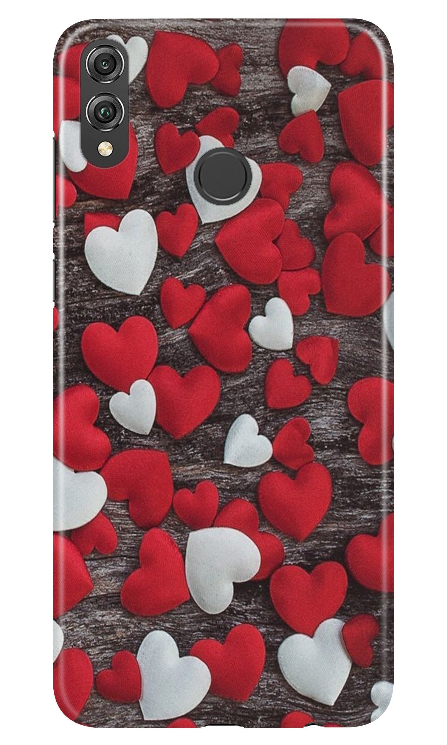 Red White Hearts Case for Honor 8X  (Design - 105)