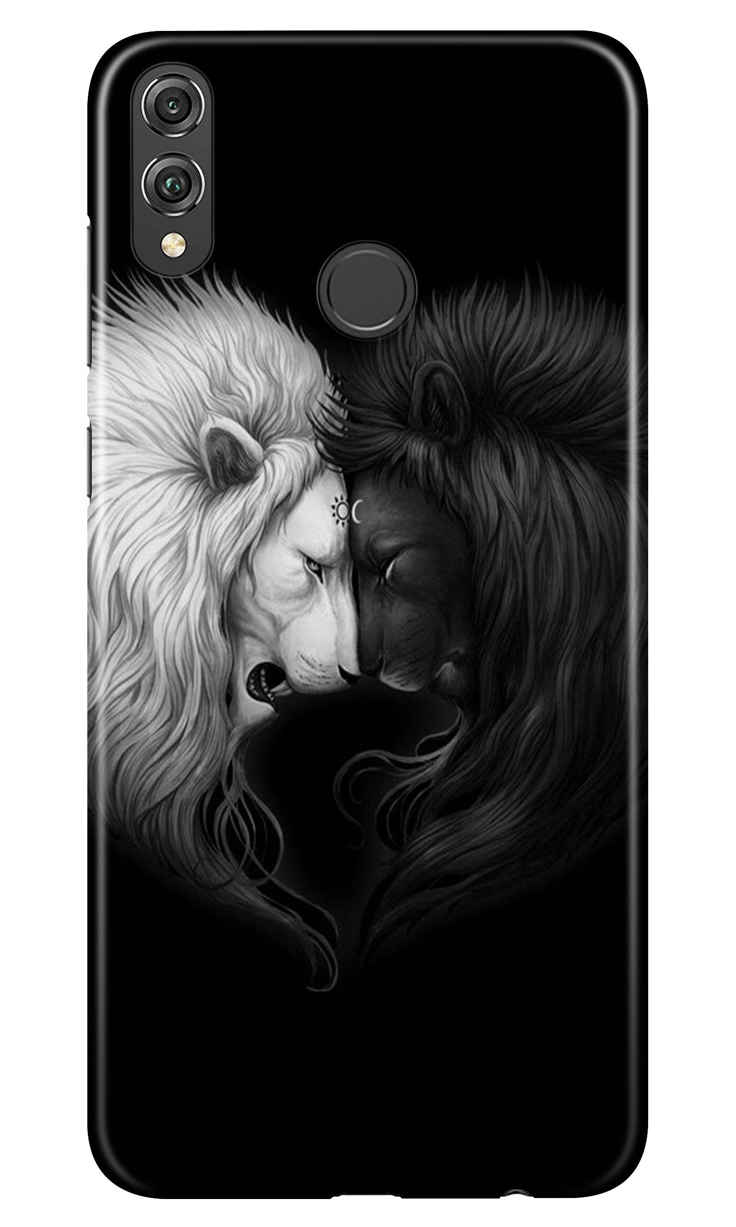 Dark White Lion Case for Honor 8X  (Design - 140)