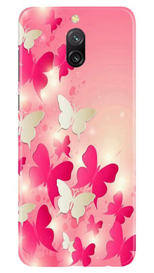 White Pick Butterflies Mobile Back Case for Redmi 8a Dual (Design - 28)