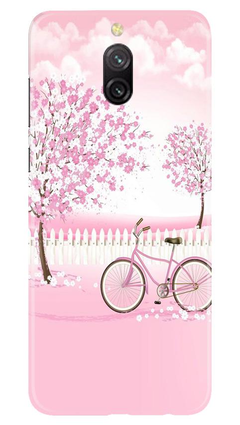 Pink Flowers Cycle Case for Redmi 8a Dual(Design - 102)