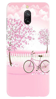 Pink Flowers Cycle Mobile Back Case for Redmi 8a Dual  (Design - 102)