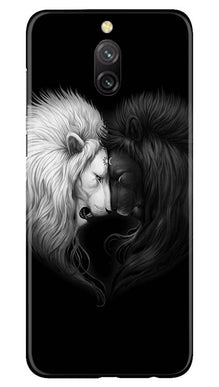 Dark White Lion Mobile Back Case for Redmi 8a Dual  (Design - 140)
