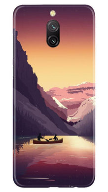 Mountains Boat Mobile Back Case for Redmi 8a Dual (Design - 181)