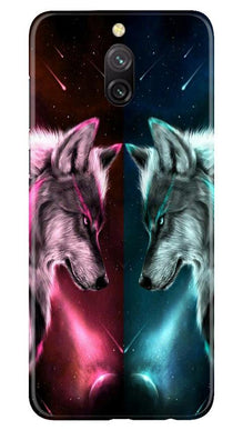Wolf fight Mobile Back Case for Redmi 8a Dual (Design - 221)