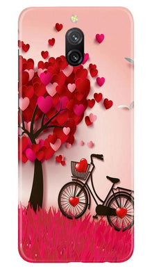 Red Heart Cycle Mobile Back Case for Redmi 8a Dual (Design - 222)
