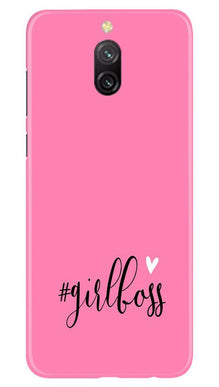 Girl Boss Pink Mobile Back Case for Redmi 8a Dual (Design - 269)