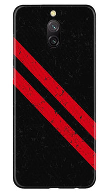 Black Red Pattern Mobile Back Case for Redmi 8a Dual (Design - 373)