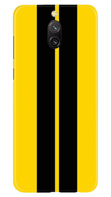 Black Yellow Pattern Mobile Back Case for Redmi 8a Dual (Design - 377)