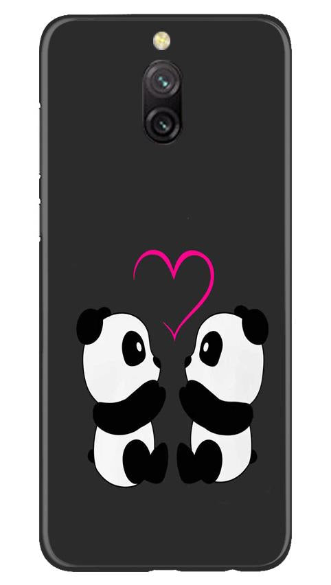 Panda Love Mobile Back Case for Redmi 8a Dual (Design - 398)