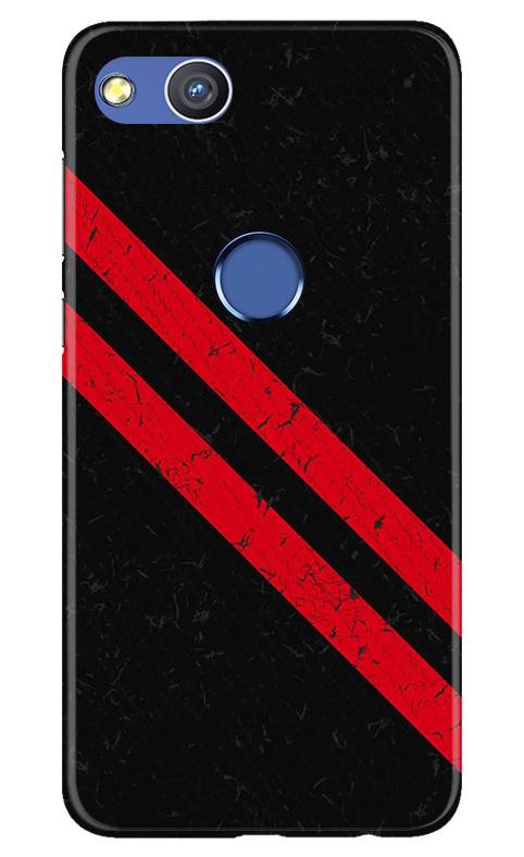 Black Red Pattern Mobile Back Case for Honor 8 Lite (Design - 373)