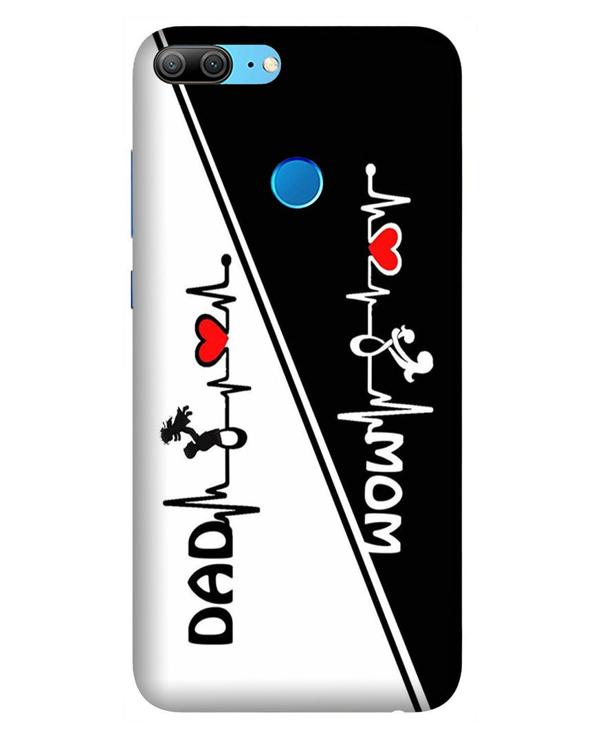 Love Mom Dad Mobile Back Case for Honor 9 Lite (Design - 385)