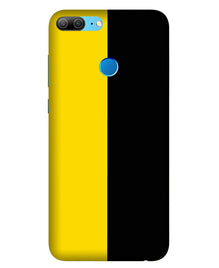 Black Yellow Pattern Mobile Back Case for Honor 9 Lite (Design - 397)