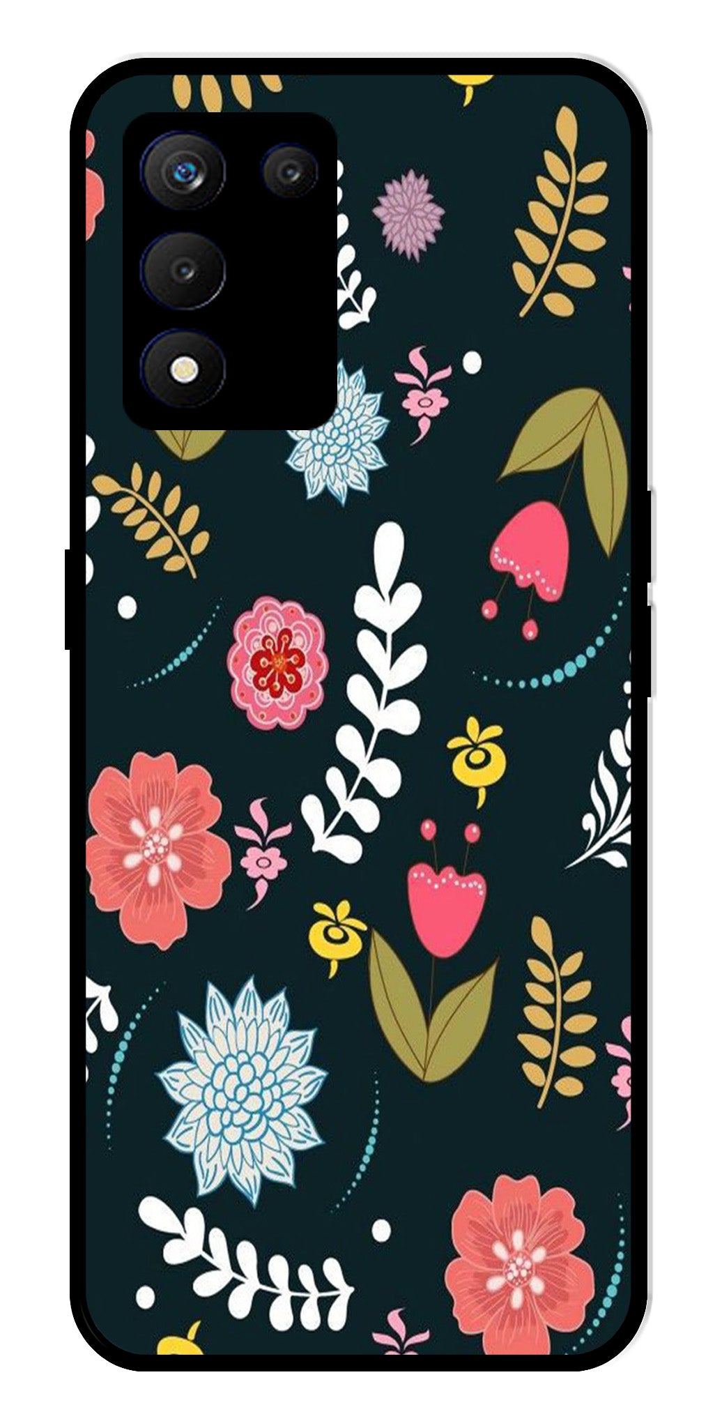 Floral Pattern2 Metal Mobile Case for Realme 9 SE 5G   (Design No -12)