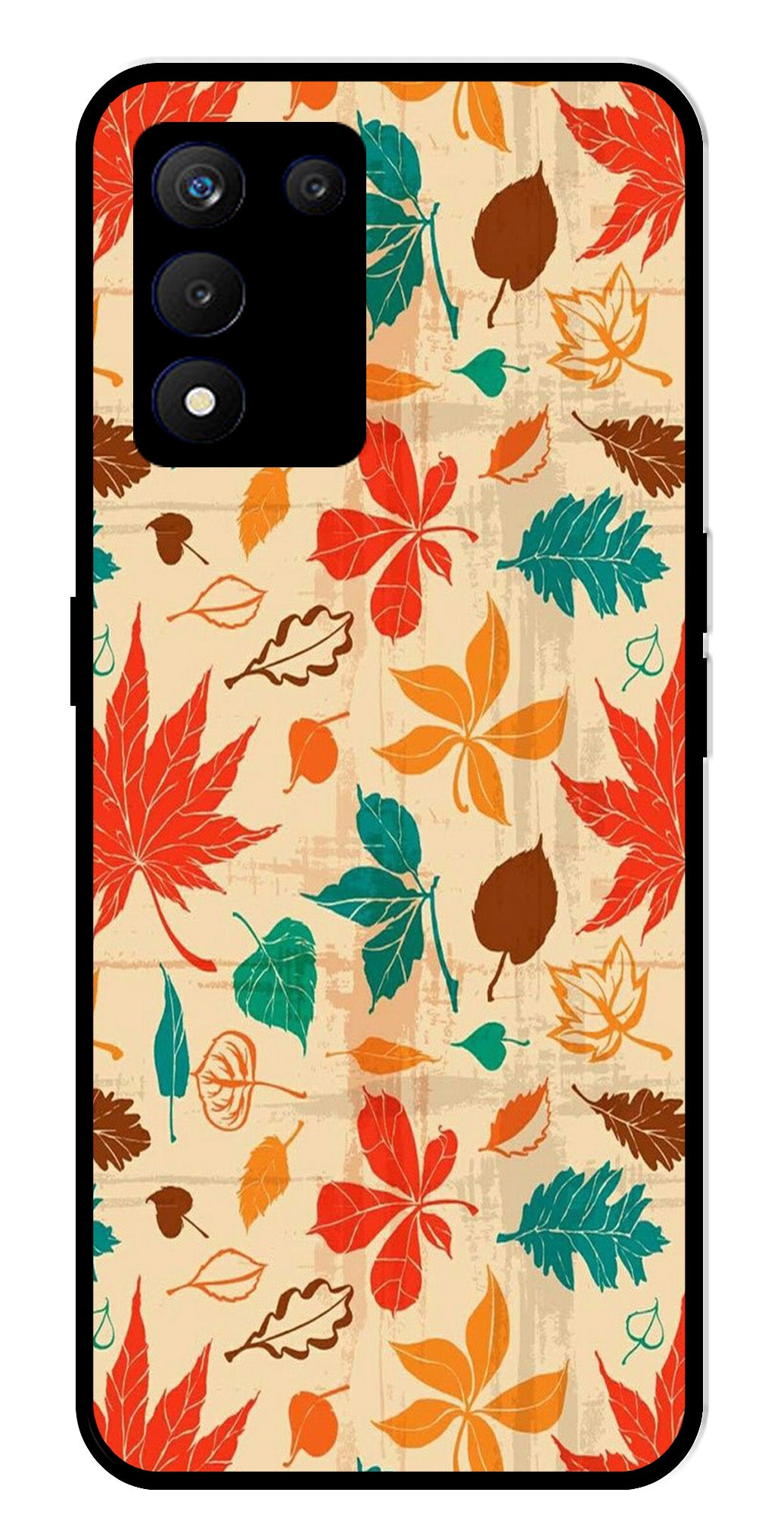 Leafs Design Metal Mobile Case for Realme 9 SE 5G   (Design No -14)