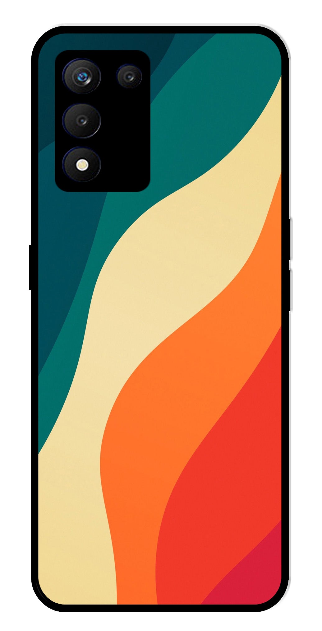 Muted Rainbow Metal Mobile Case for Realme 9 SE 5G   (Design No -39)