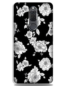 White flowers Black Background Case for Honor 9i