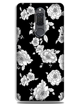 White flowers Black Background Case for Honor 9i