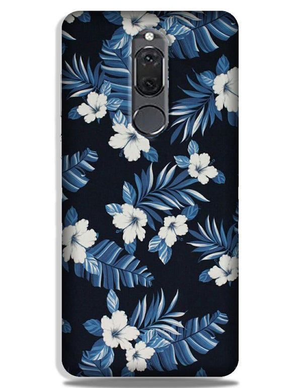 White flowers Blue Background2 Case for Honor 9i