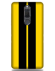 Black Yellow Pattern Mobile Back Case for Honor 9i (Design - 377)