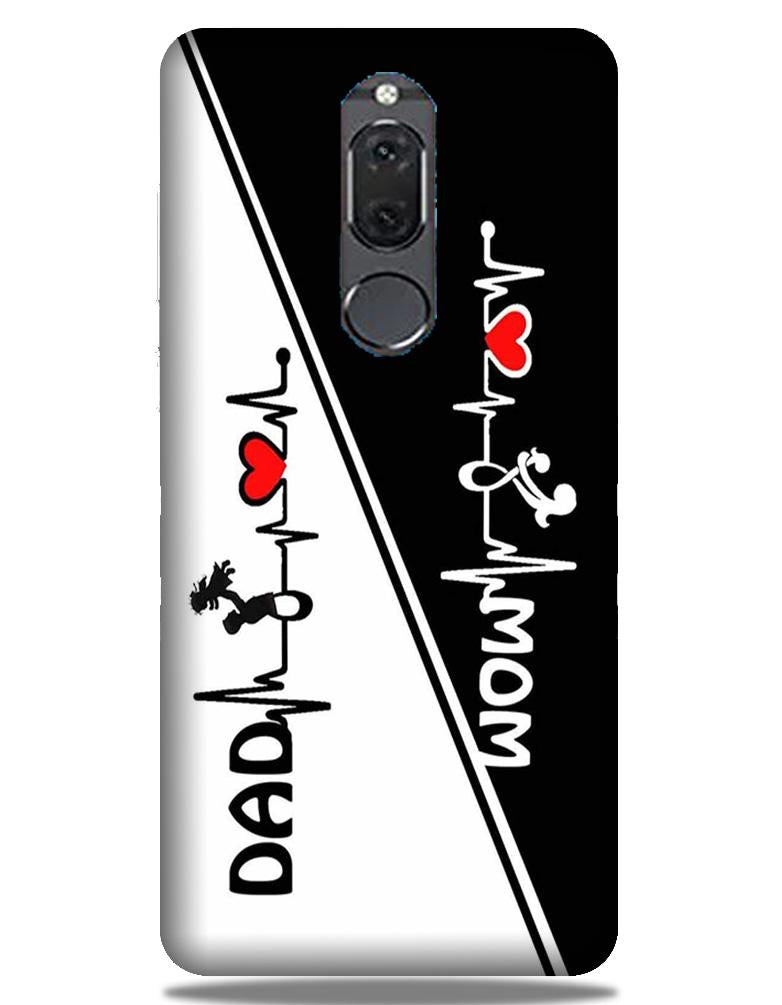 Love Mom Dad Mobile Back Case for Honor 9i (Design - 385)
