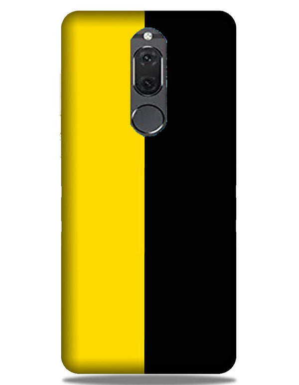 Black Yellow Pattern Mobile Back Case for Honor 9i (Design - 397)