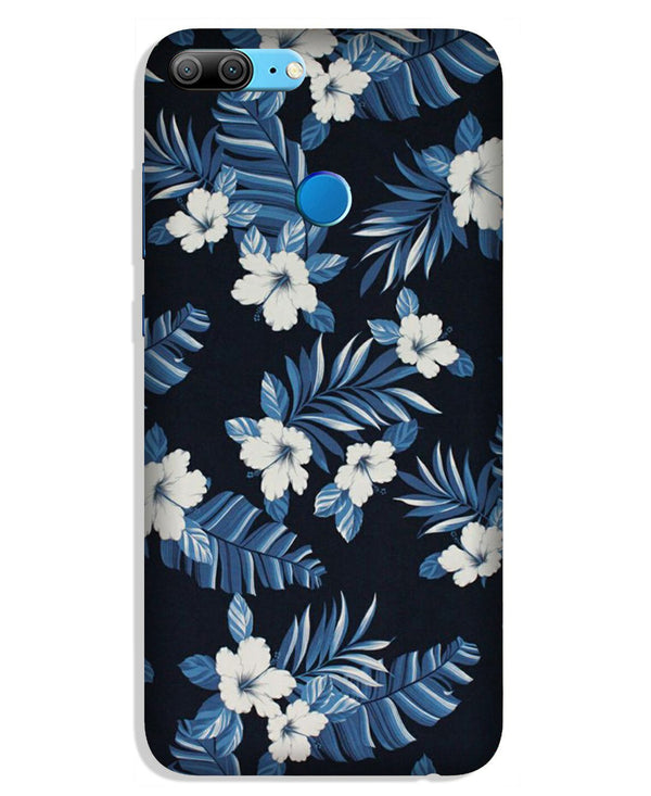 White flowers Blue Background2 Case for Honor 9 Lite