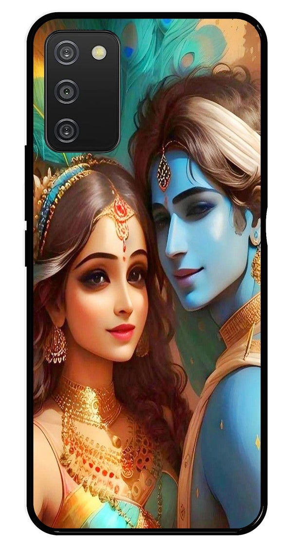 Lord Radha Krishna Metal Mobile Case for Samsung Galaxy A03s   (Design No -01)